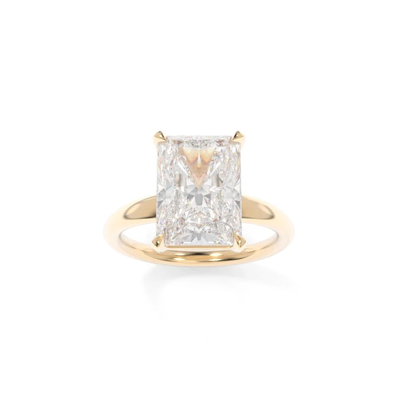 rose gold wedding rings for women with diamonds-Holland Solitaire Radiant (Diamond X-Version)