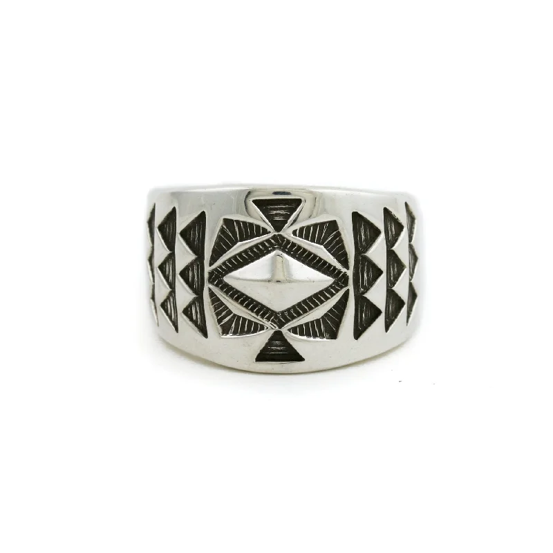 men’s rings with custom engraving-Jennifer Curtis Navajo Ring Size 10