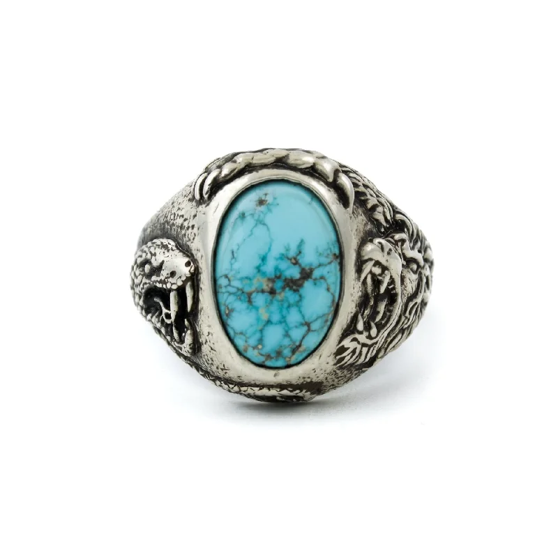 men’s engagement rings with sapphires and rubies-Kingman Turquoise "Venatio" Ring