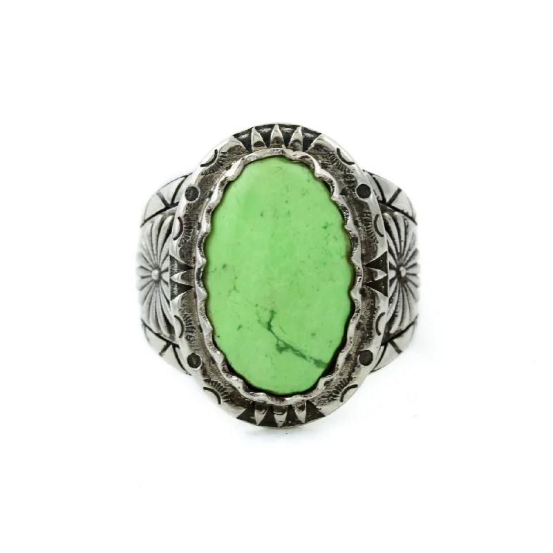 custom engagement rings with white diamonds-Lemon Chrysoprase "Imperial Seal" Ring