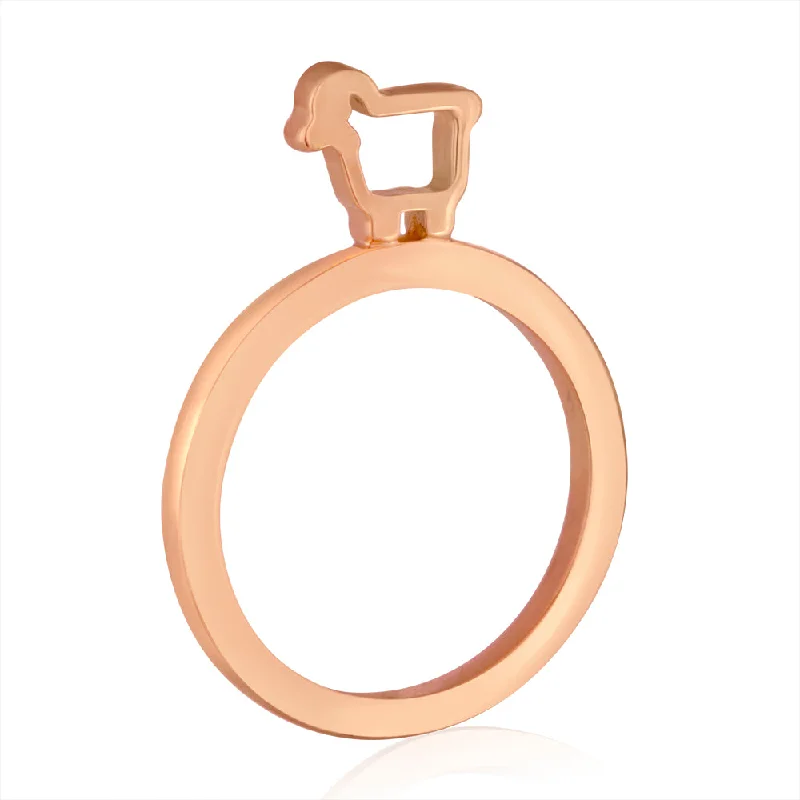 men’s rings with rubies and sapphires-14K ROSE GOLD MINI SLICE LAMB STACKING RING