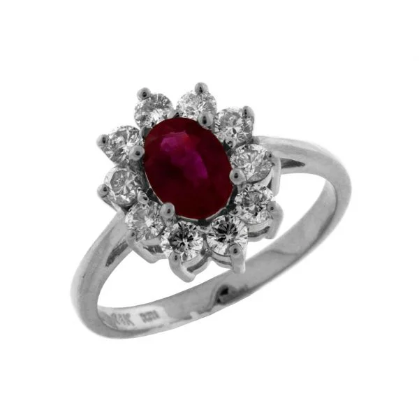 custom engagement rings with platinum bands-White Gold Ruby Ring