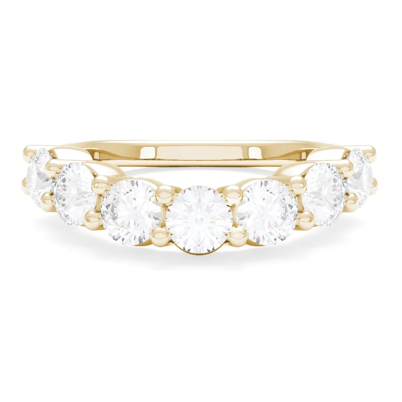 platinum wedding rings with diamonds-The Georgie Band (Curved)