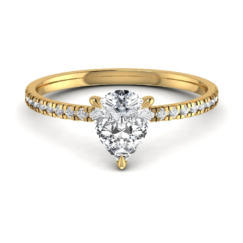 personalized diamond engagement rings for women-Sparkle Pear Diamond Engagement Ring