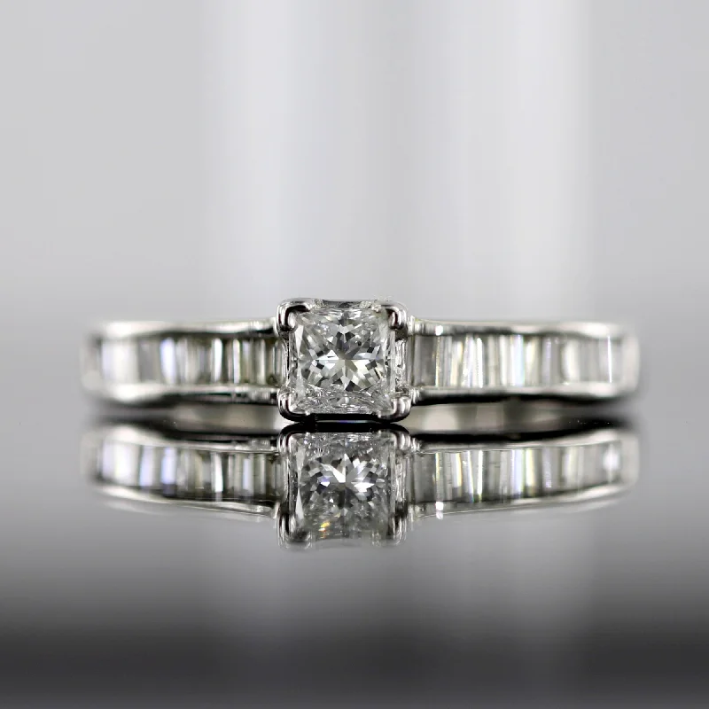 personalized wedding rings with custom designs-Princess Cut Solitaire Engagement Rings