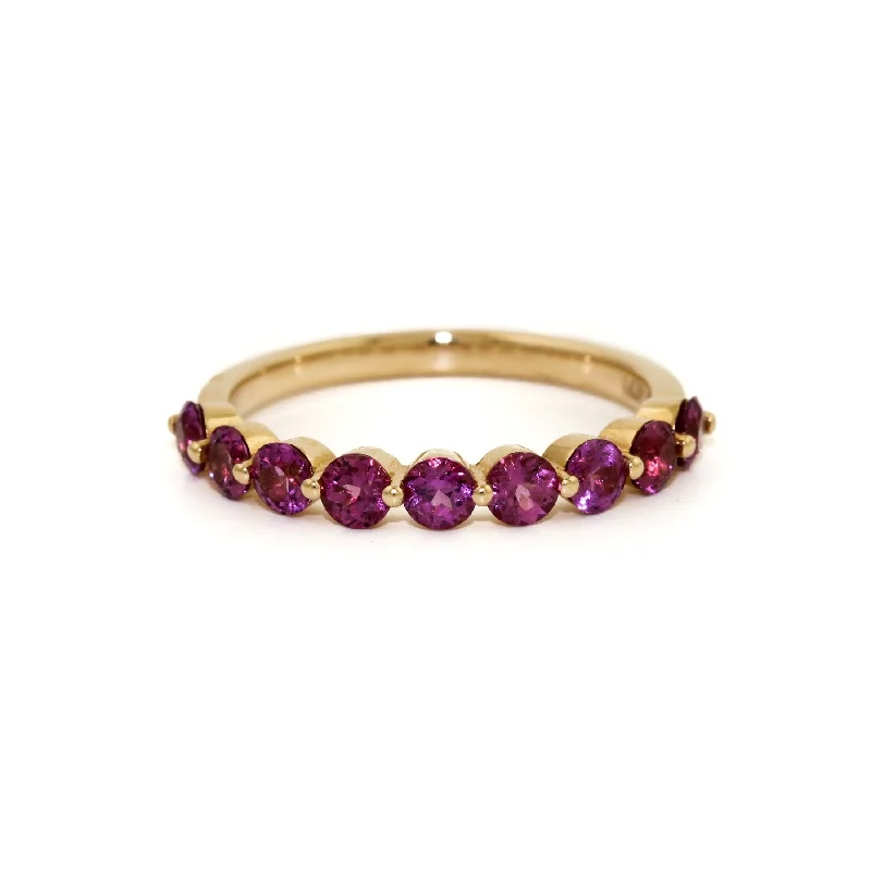 vintage diamond engagement rings with rubies-Purple Garnet Row Ring