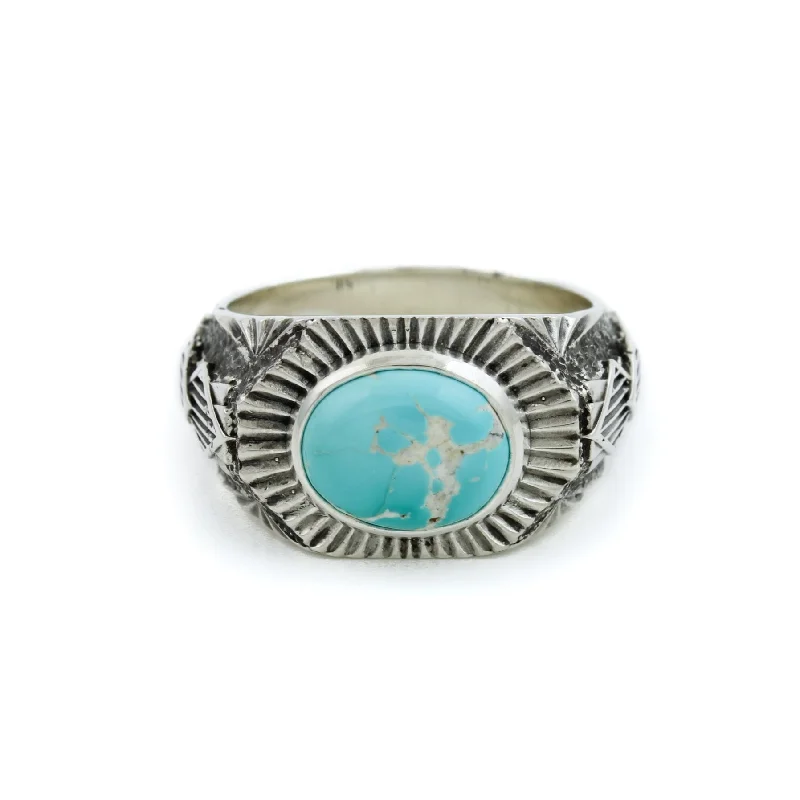 women’s wedding rings with mixed gemstones-Royston Turquoise x Silver "Empire" Ring