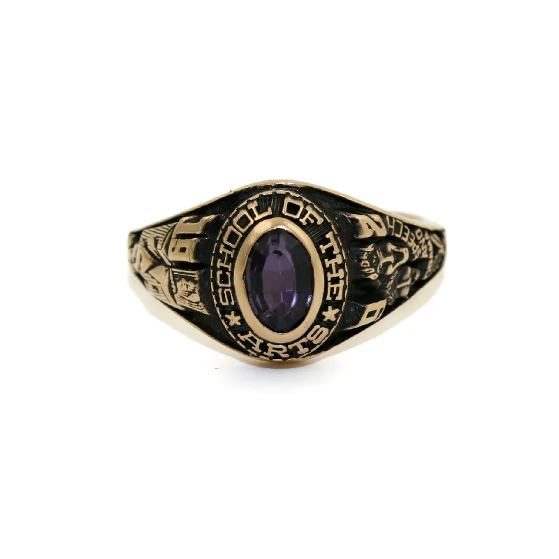 platinum rings for men with diamonds-Classic "School of the Arts 1992" Class Ring