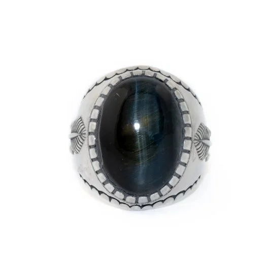 women’s rings with multicolored gemstones-"Shiso" Ring x Blue Tiger's Eye