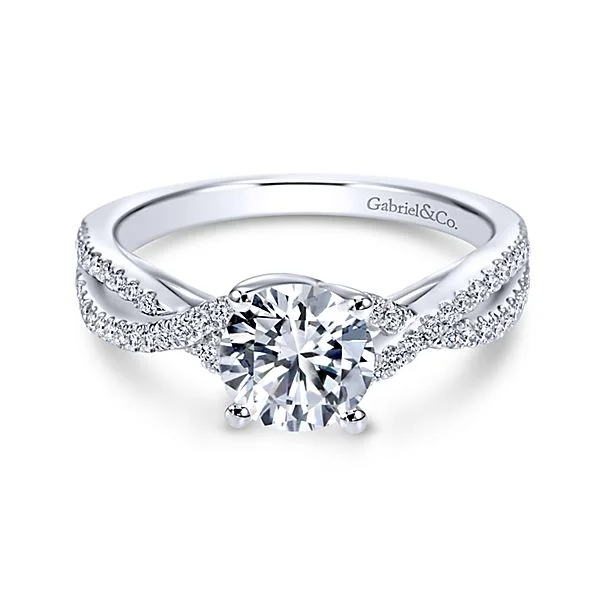 vintage custom engagement rings-Gabriel Round Diamond Mounting