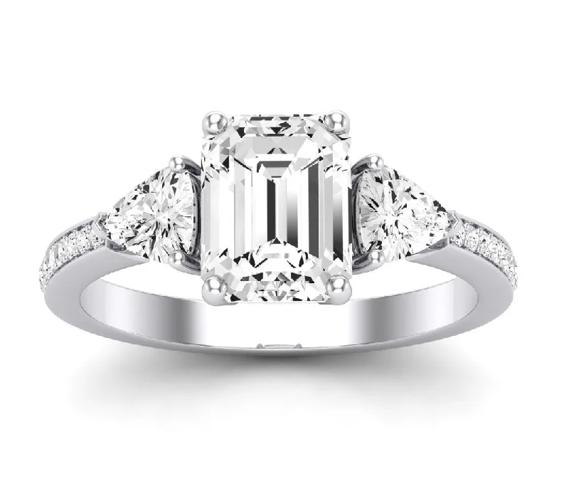 women’s diamond wedding bands with sapphires-Snowdonia - Emerald Lab Diamond Engagement Ring VS2 F (IGI Certified)