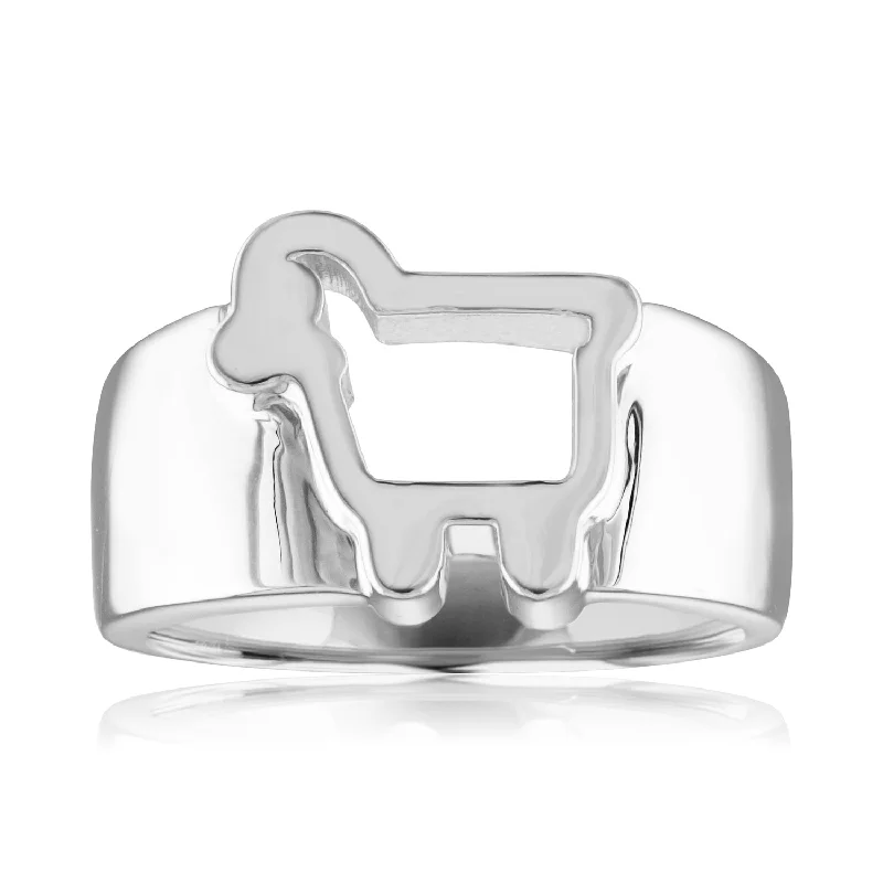 custom rings with initials for women-STERLING SILVER 'CHUBBY BOYFRIEND' SHEEP RING