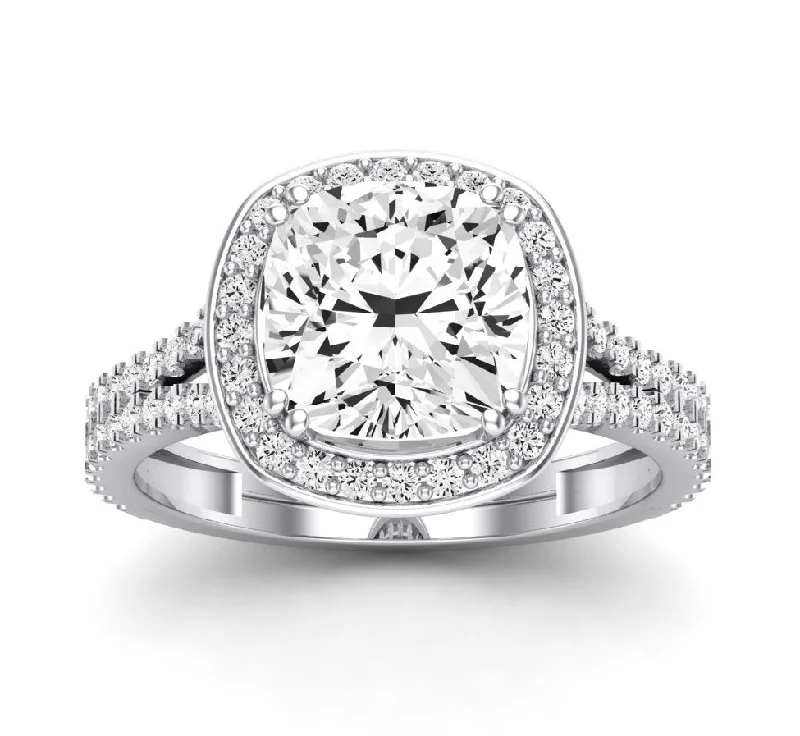 wedding rings with personalized engravings-Tea Rose - Cushion Lab Diamond Engagement Ring VS2 F (IGI Certified)