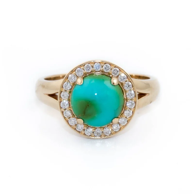 men’s vintage gold rings-Luna Blue Turquoise Ring