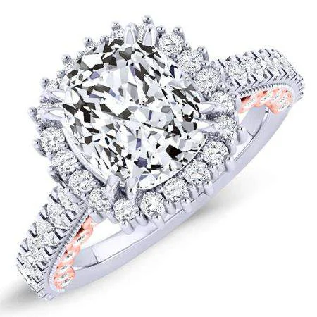 women’s rings with diamonds and sapphires-Varda - Cushion Lab Diamond Engagement Ring VS2 F (IGI Certified)