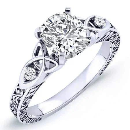 men’s wedding rings with black diamonds and engraving-Venus - Cushion Lab Diamond Engagement Ring VS2 F (IGI Certified)