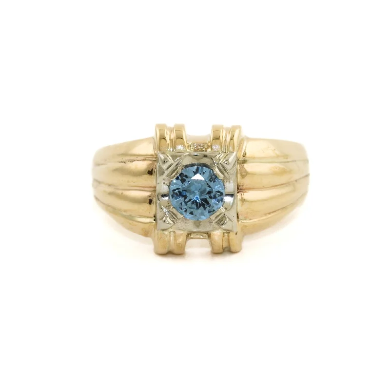 luxury engagement rings with emeralds-10k Gold x Aqua Marine Ring