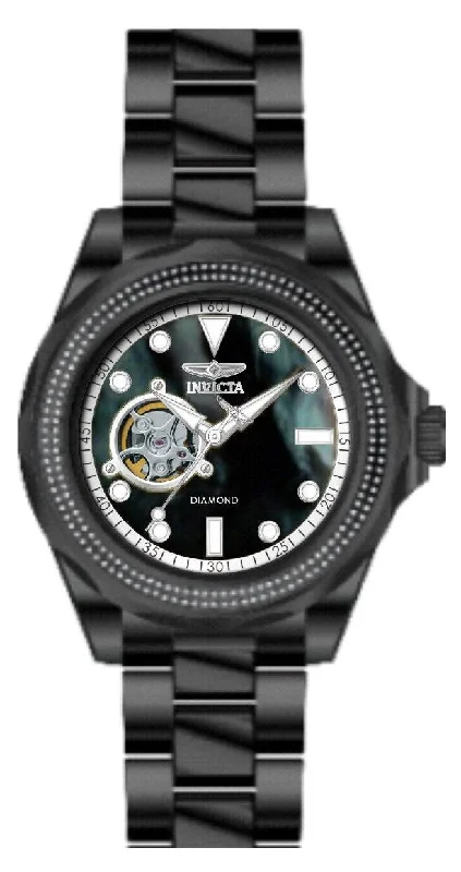 men's watches with classic round faces and leather bands -Band For Invicta Elite Diamond  Men 48769