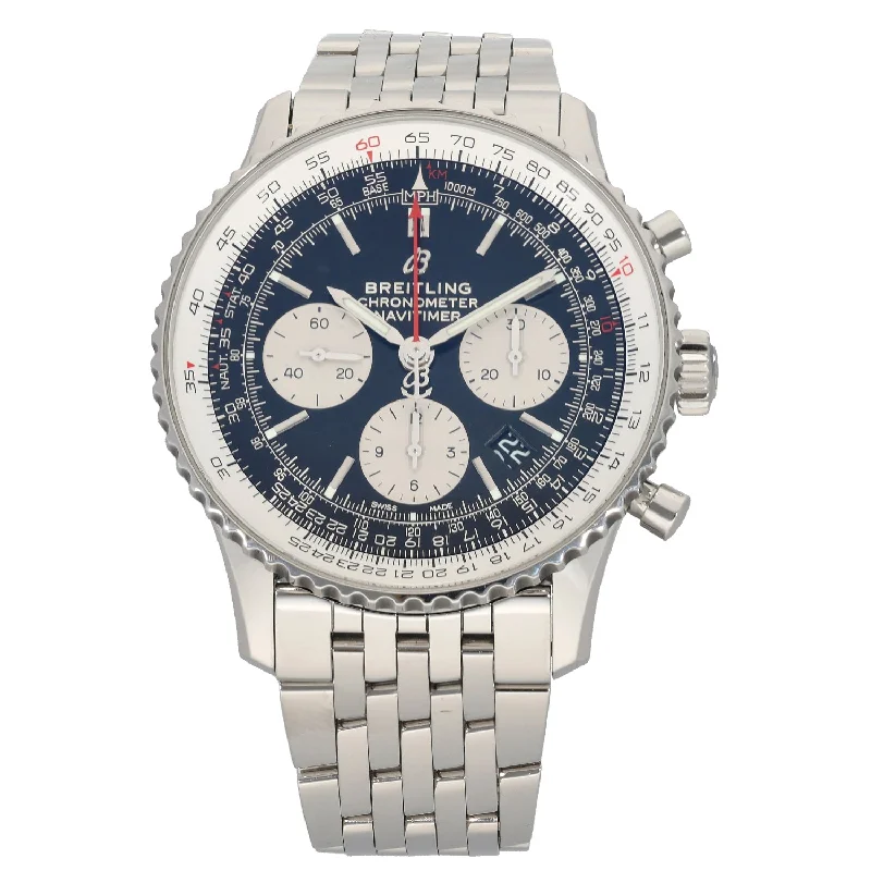 digital smartwatches with fitness tracking for men -Breitling Navitimer AB0121 42mm Stainless Steel Watch