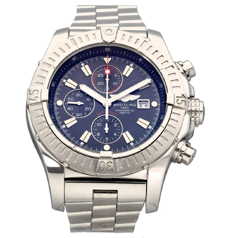 best watches for men with chronograph and tachymeter -Breitling Super Avenger A13370 47mm Stainless Steel Watch