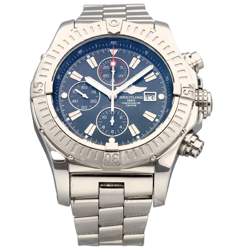 men's watches with metal bands and elegant design -Breitling Super Avenger A13370 48mm Stainless Steel Watch