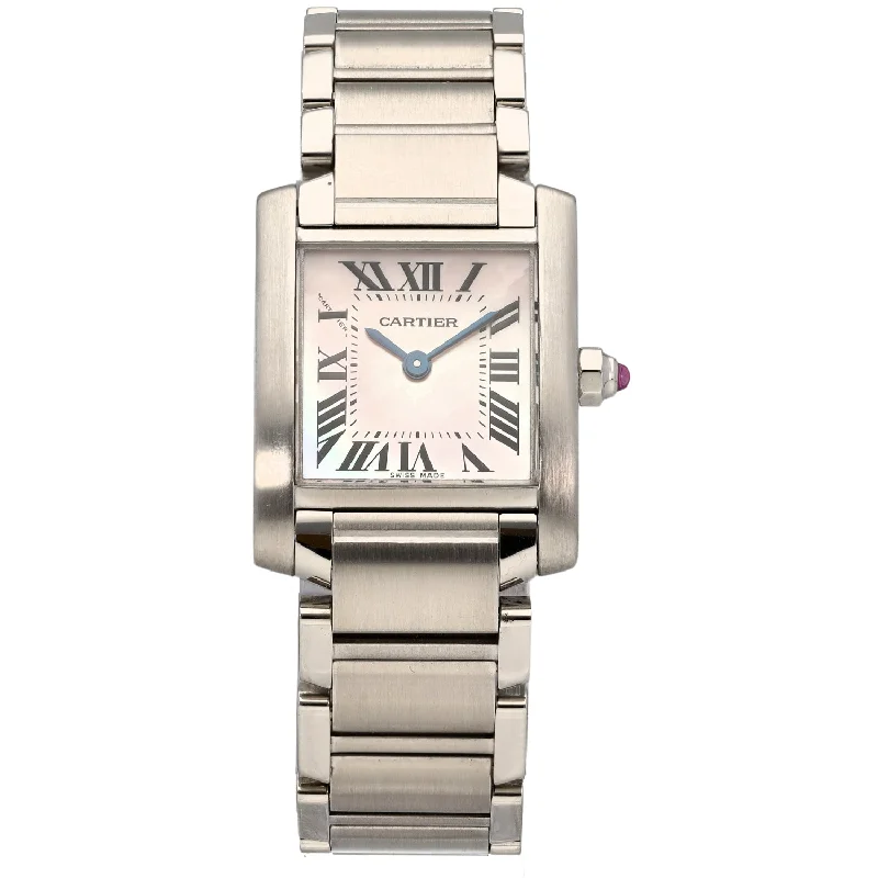 watches for men with smooth leather straps -Cartier Tank Francaise W51028Q3 20.5mm Stainless Steel Watch