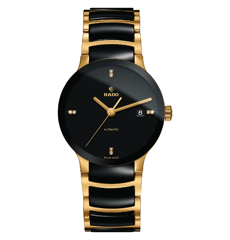 elegant sport watches for women with silicone straps -Rado Centrix Automatic Diamonds