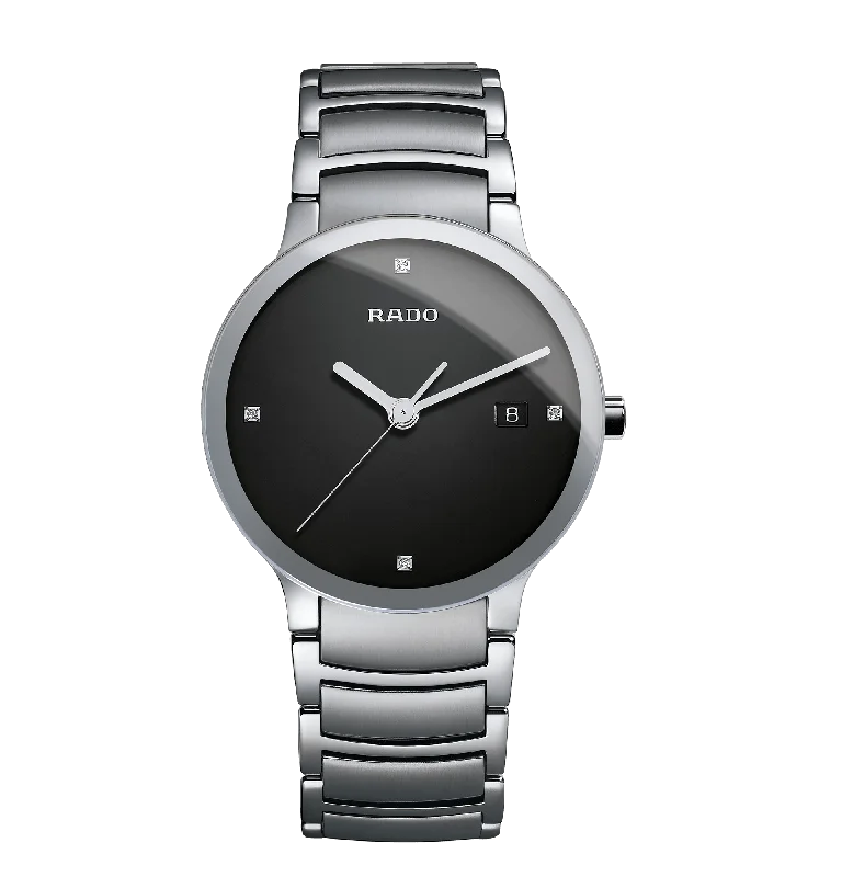 stylish leather watches for men -Rado Centrix Diamonds