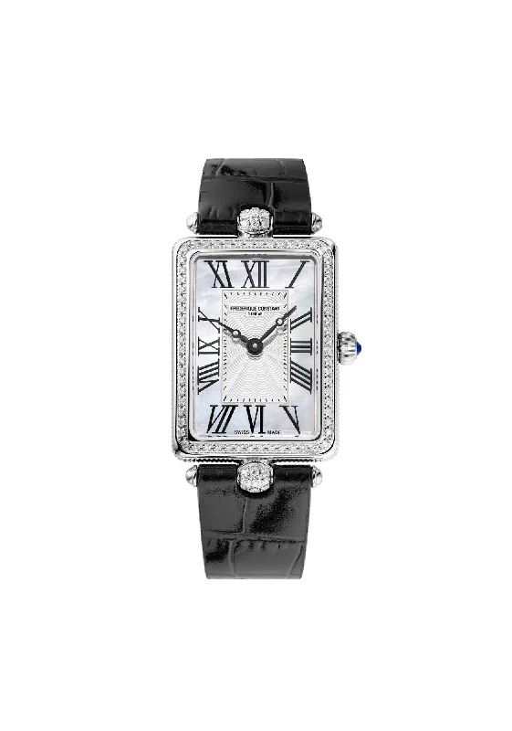 men's watches with leather and gold accents -Frederique Constant Classics Ladies Quartz