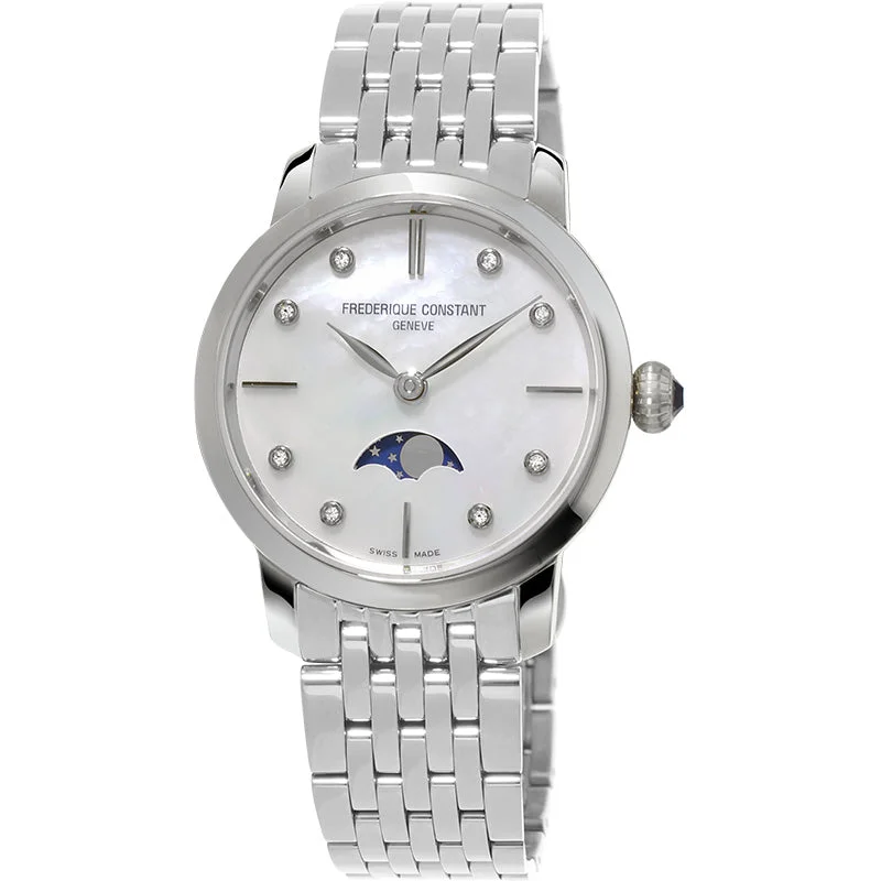 waterproof men's watches for swimming -Frederique Constant Slimline Ladies Moonphase