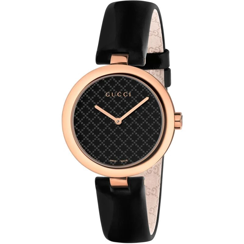 watches for men with classic and refined design -Gucci Black Diamantissima Ladies Watch