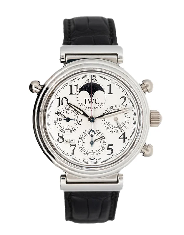 watches for men with classic and refined design -IWC Da Vinci Rattrapante Platinum Men's Watch