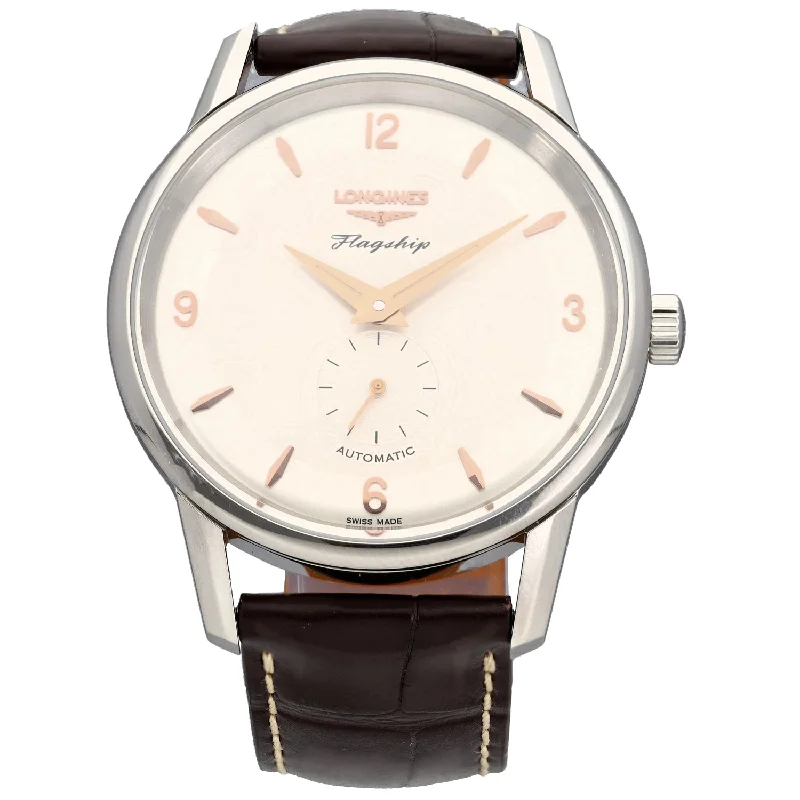 watches for women with minimal dials and leather bands -Longines Flagship Heritage L4.817.4 38mm Stainless Steel Watch