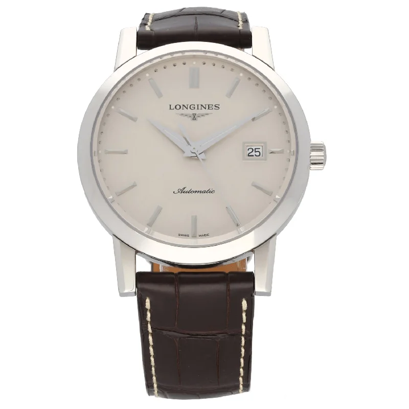 premium watches for men with leather and rubber bands -Longines Heritage L4.825.4 40mm Stainless Steel Watch