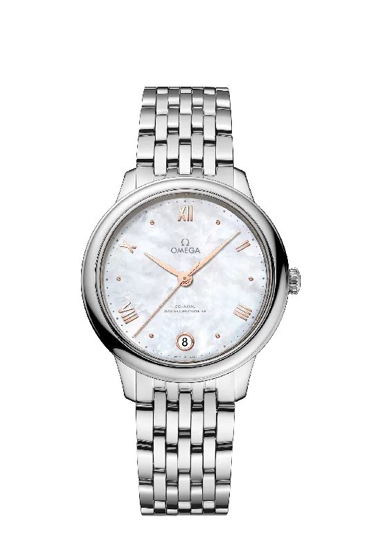 stylish watches for women with interchangeable faces -OMEGA Deville Prestige Co-Axial Master Chronometer 34 mm