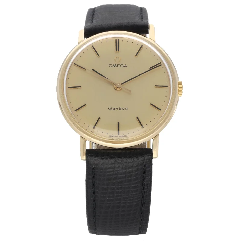 luxury women's watches with sleek and modern designs -Omega Geneve 131.5016 33.5mm Gold Watch