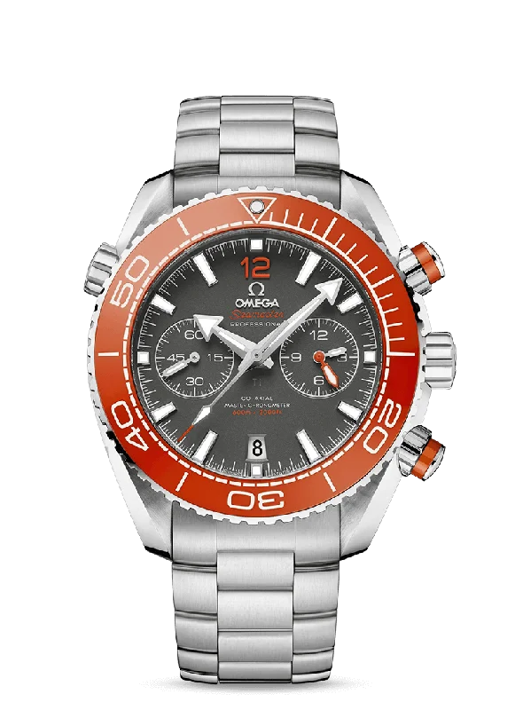 stylish analog watches for men with large faces -OMEGA Planet Ocean 600M Co‑Axial Master Chronometer Chronograph 45.5 mm