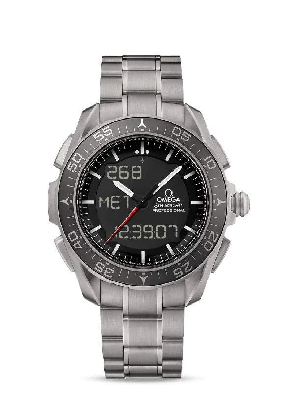 watches for men with black mesh bands -OMEGA Speedmaster Skywalker X‑33 Chronograph 45 mm