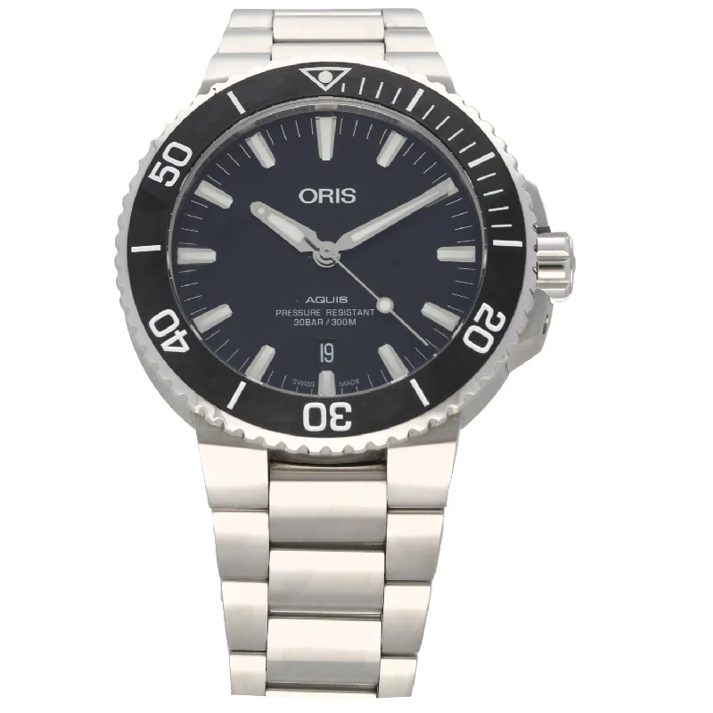 elegant sport watches for women with silicone straps -Oris Aquis 7730 43.5mm Stainless Steel Watch