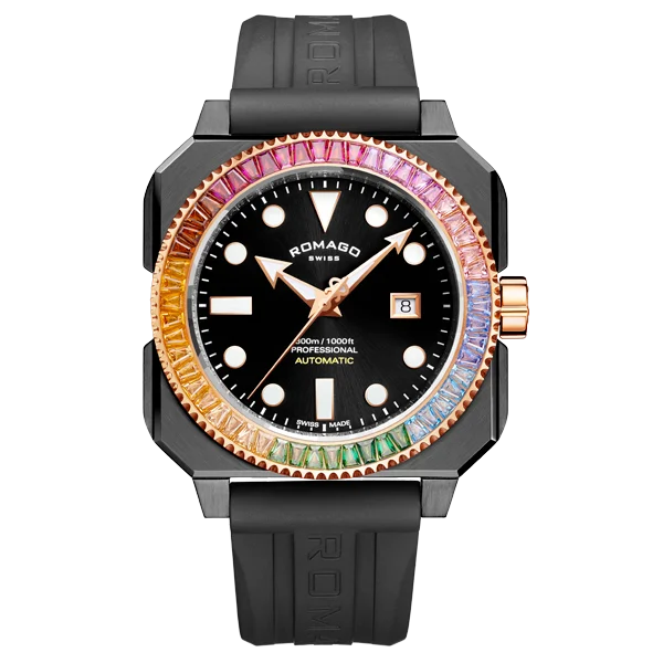 luxurious watches with modern materials for men -Romago - RM109-RBOW