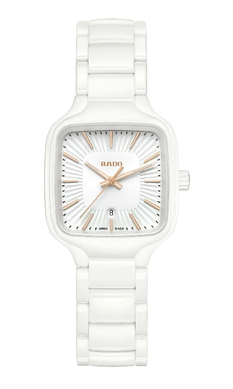 watches for women with colorful leather straps -Rado True Square