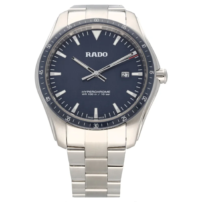 men's luxury watches with skeleton dials -Rado Hyperchrome 073.0502.3 44mm Stainless Steel Watch