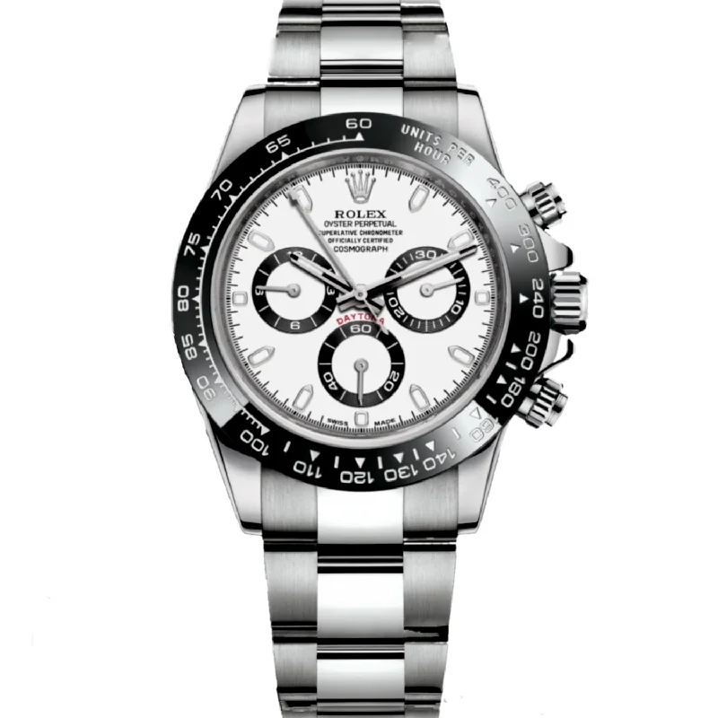 high-end smartwatches for professionals -Rolex Daytona 116500Ln Wh Panda White Index 40Mm Stainless Steel Men’S Watch