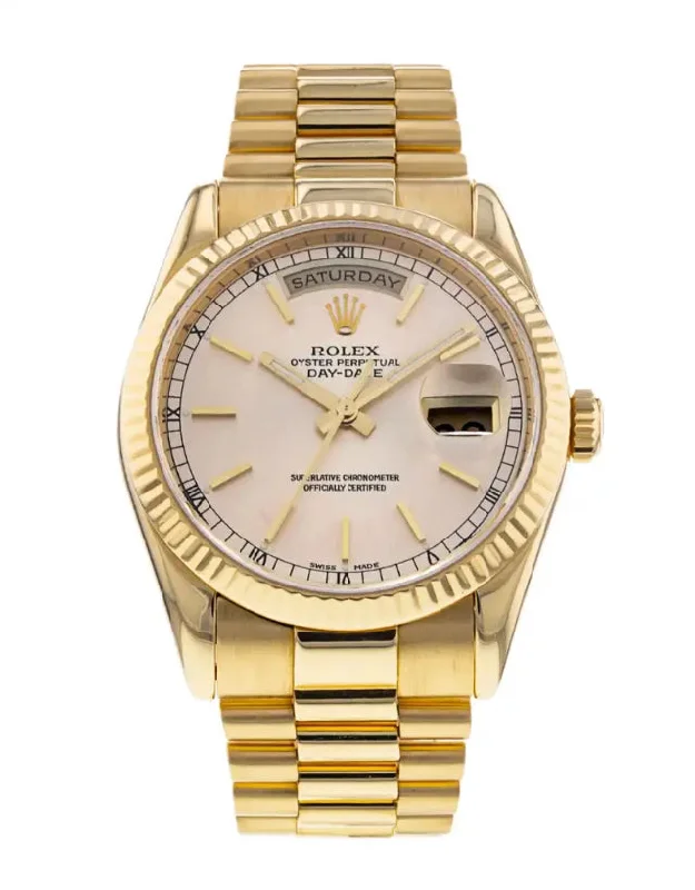 men's watches with unique, bold designs -Rolex Day-Date Yellow Gold Mens Watch