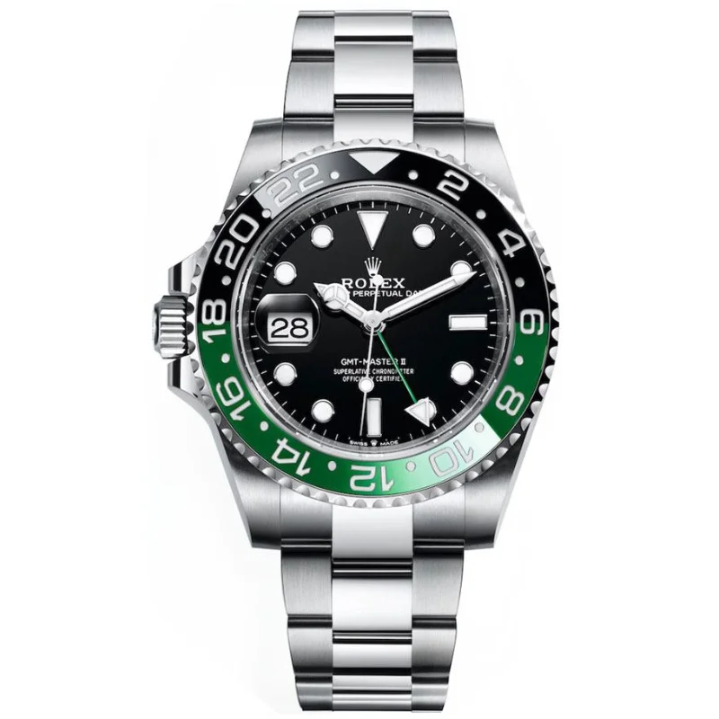 solar-powered watches for men with sports functionality -Rolex GMT-Master II Oystersteel Men's Watch 126720VTNR-0001