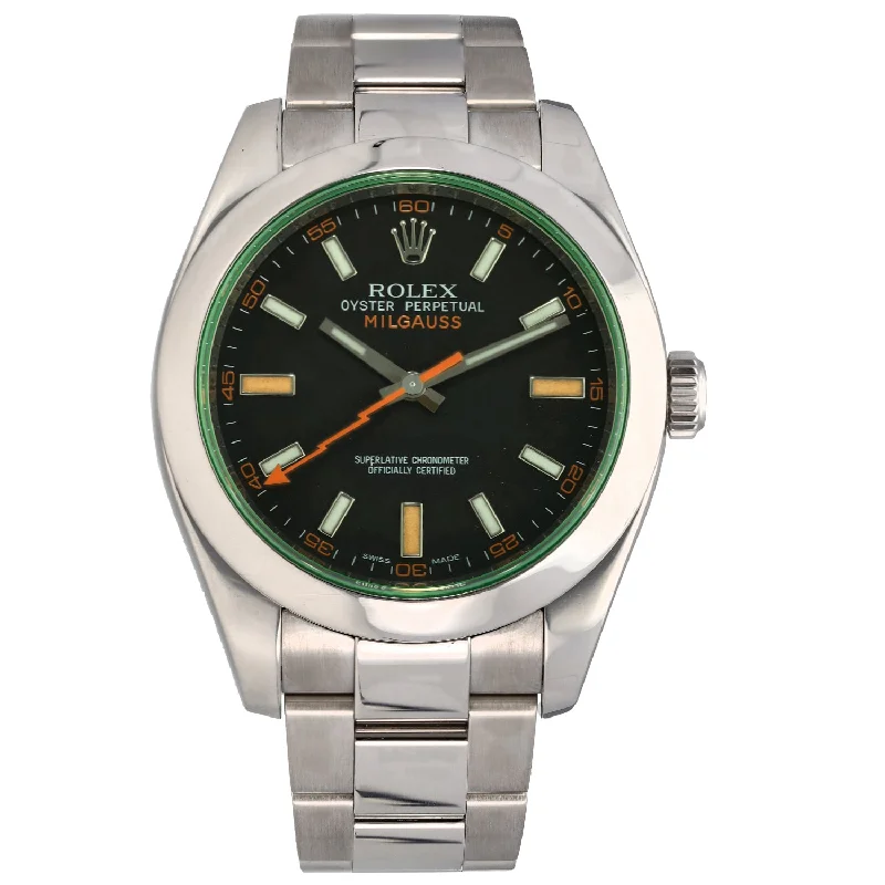 best fitness watches with pedometer feature -Rolex Milgauss 116400 40mm Stainless Steel Watch