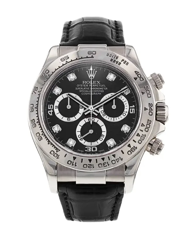 waterproof sports watches for cycling and running -Rolex Perpetual Cosmograph Daytona White Gold Men's Watch