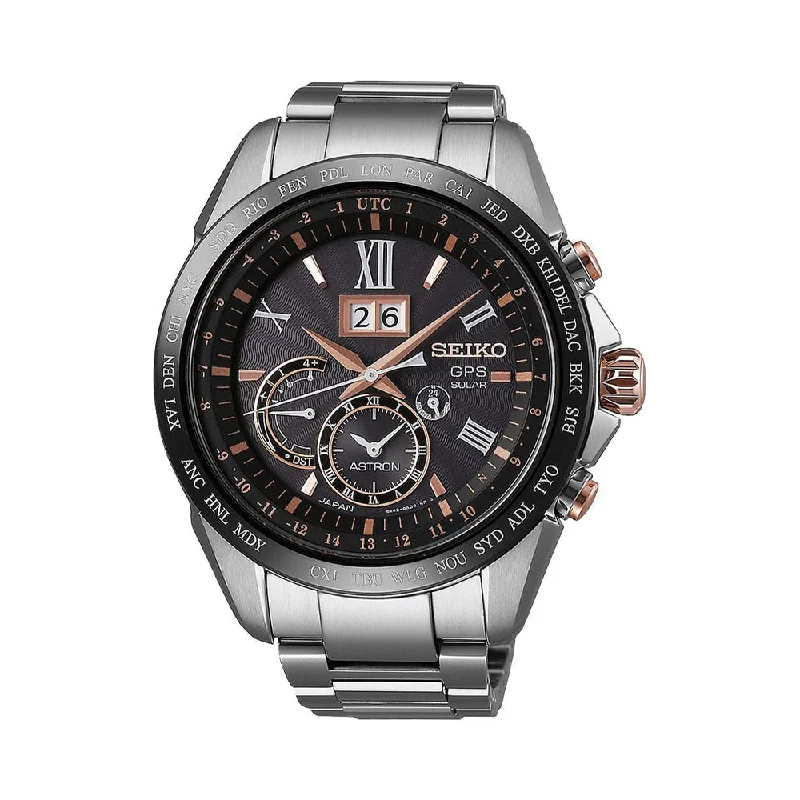 best watches for men with black stainless steel -Seiko Astron SSE151J1 Watch For Men