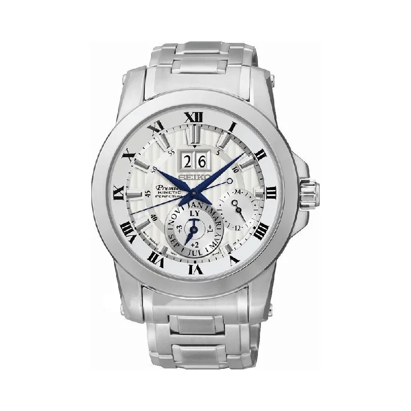 premium watches for men with leather and rubber bands -Seiko Premier SNP091P1 Watch For Men