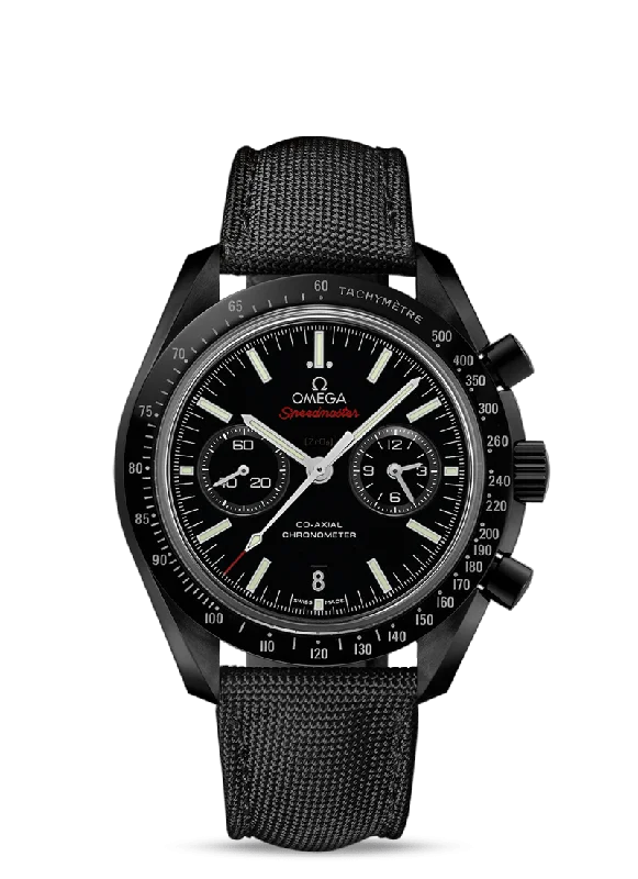 best hybrid watches with fitness tracking -OMEGA Speedmaster Moonwatch Co‑Axial Chronograph 44.25 mm "Dark Side of the Moon"